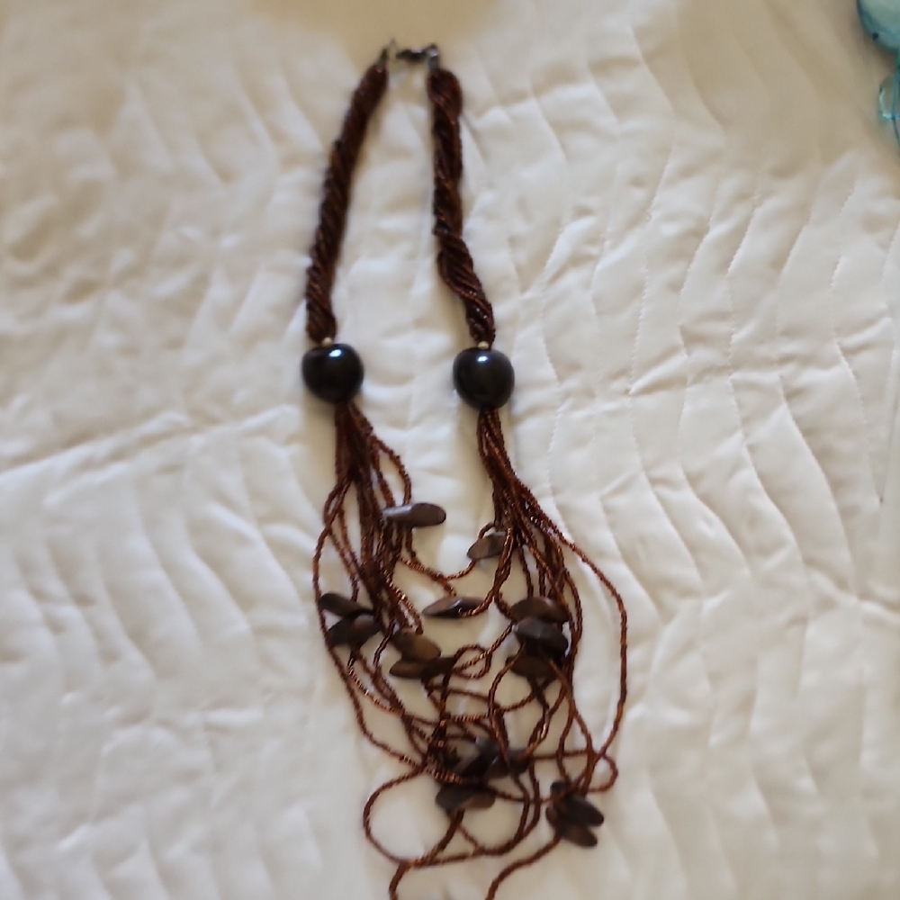 Elegant Brown Beaded Necklace